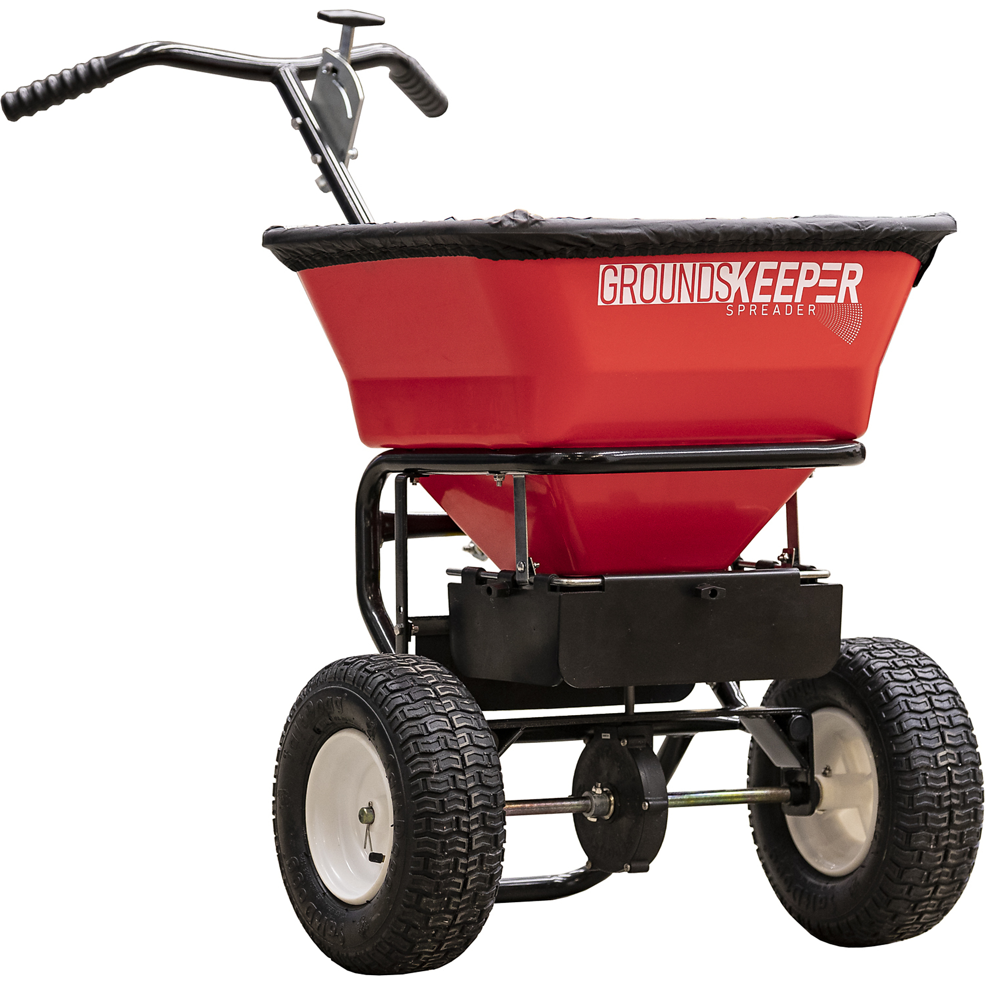 Buyers Products GroundsKeeper, All Season Spreader for Salt, Ice Melt, Seed and Fertilizer, Load Capacity 100 lb Max, Spread Width 24 ft, Model# 3042650